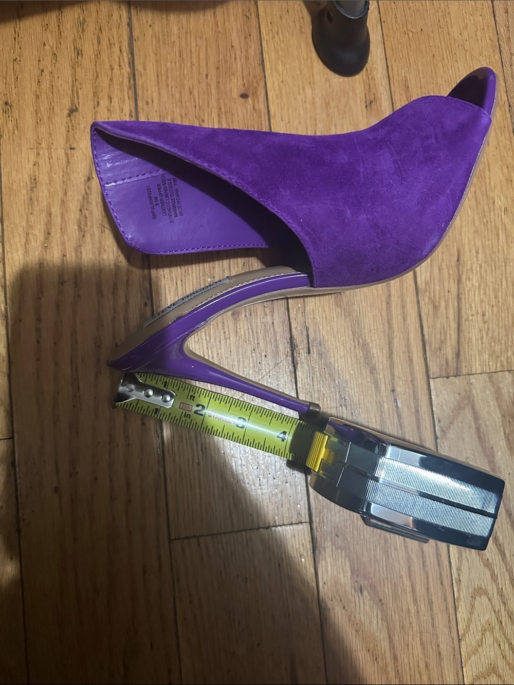Steve Madden Purple Suede Peep-Toe Stiletto Mules - Picture 6 of 6